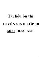 Tài liệu ôn thi tuyển sinh Khối 10 môn Tiếng Anh